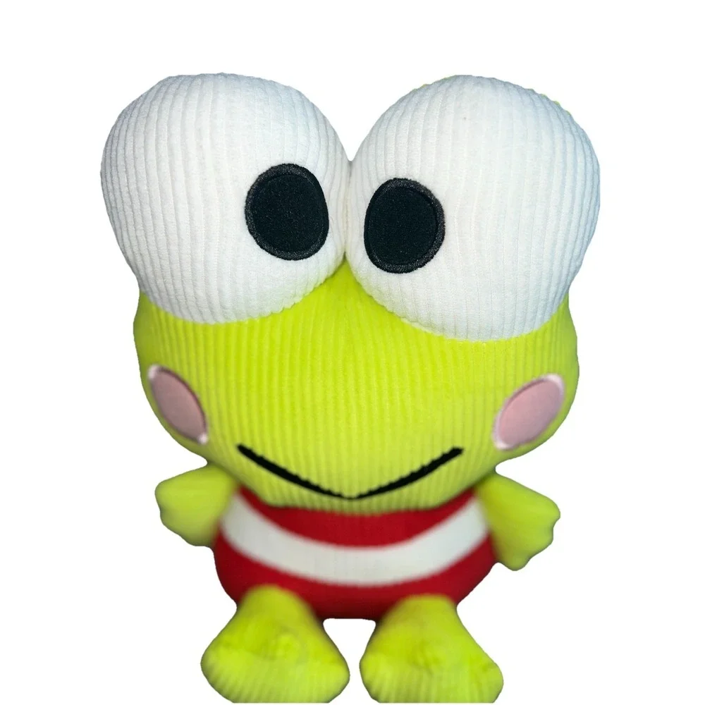 Sanrio Keroppi Plush Corduroy Frog 13in Red White Stripe Round1 Kawaii Round1
